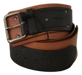 Costume National Black Brown Leather Silver Buckle -   -  Costume National.